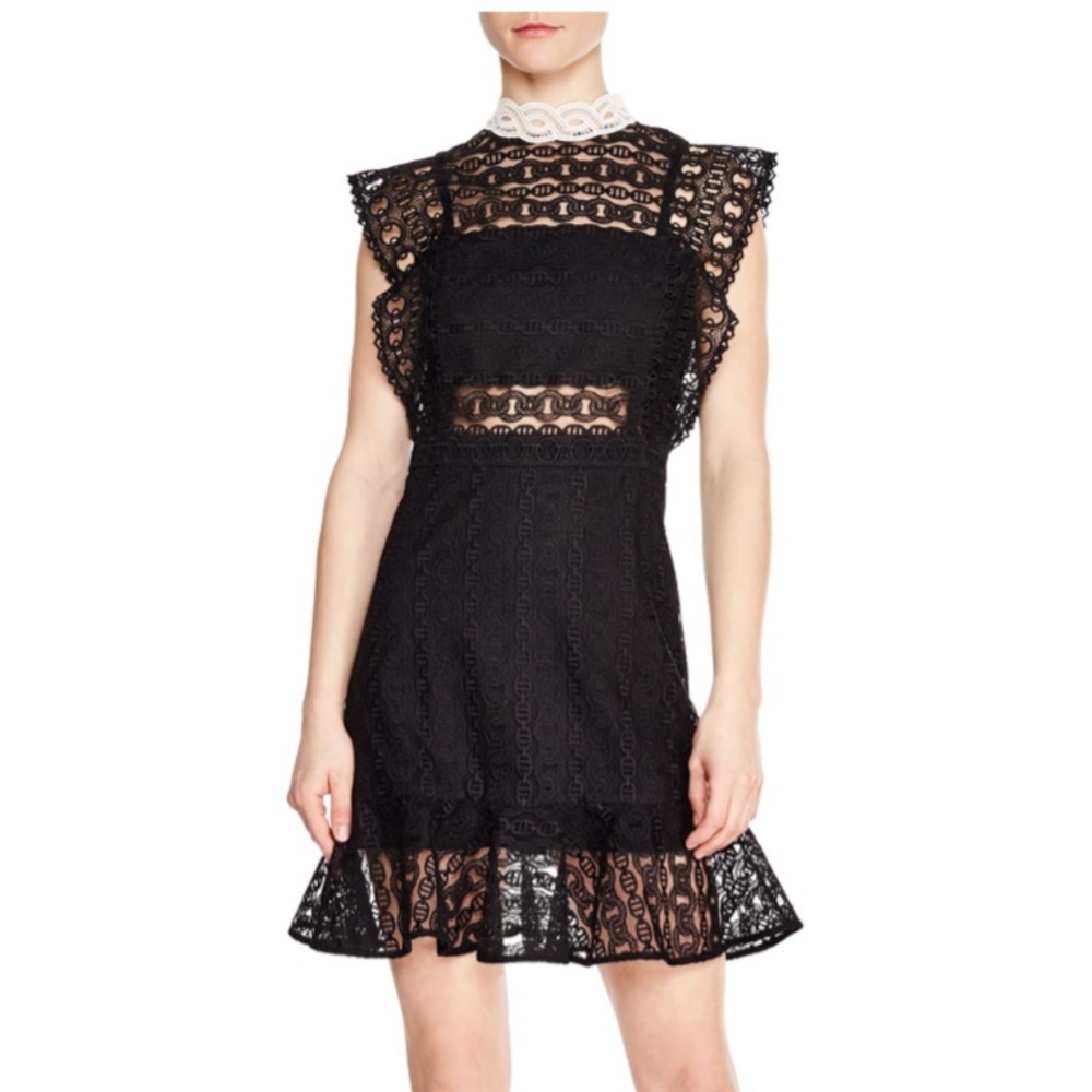 NWT Rare Sandro France Chain Link Lace Dress - Picture 2 of 7
